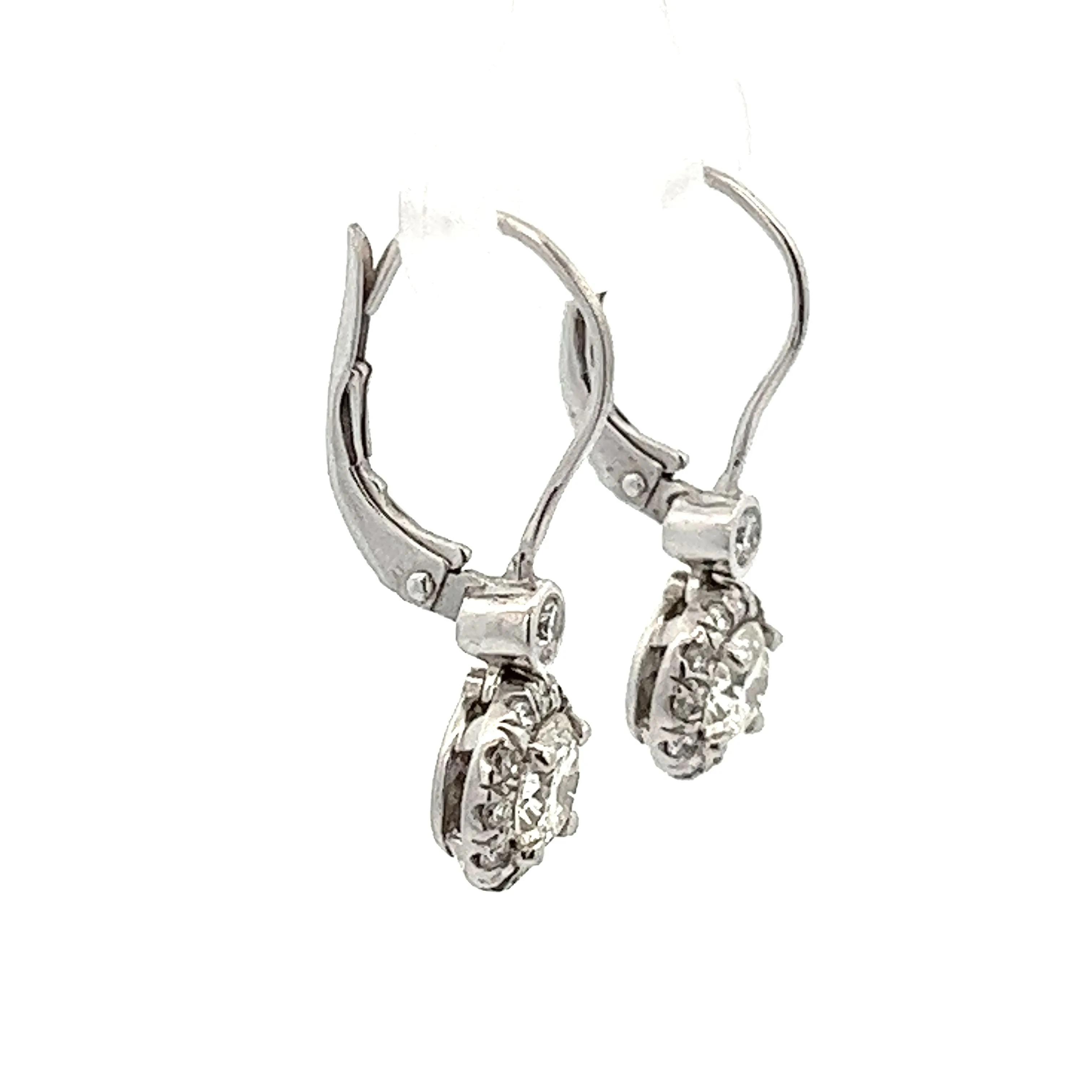 1.35ct 18k White Gold Diamond Drop Earrings