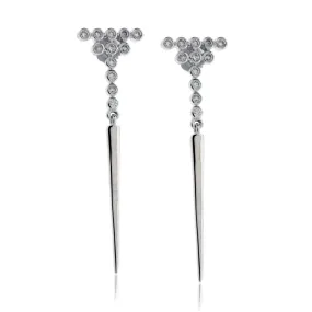 Diamond Dangle Circle Dangle Earrings