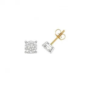 Diamond Jewellery 9ct Gold 2.50ct Look Earrings ED189