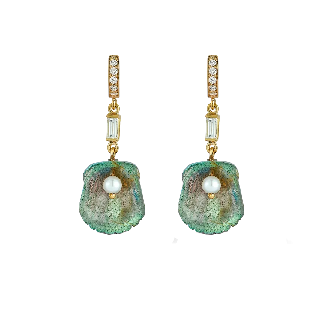 Dream Shell Labradorite Earrings