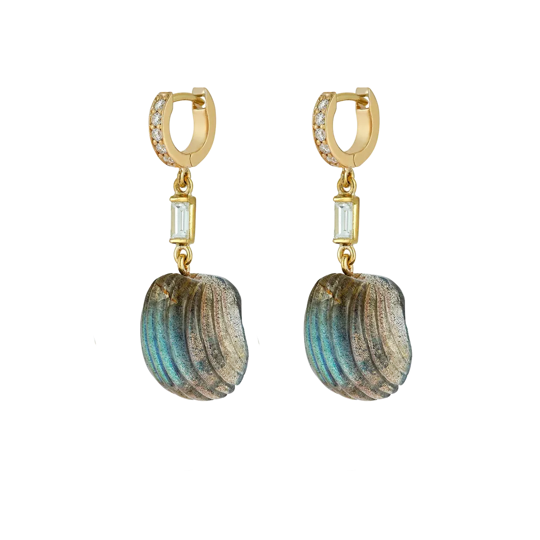 Dream Shell Labradorite Earrings