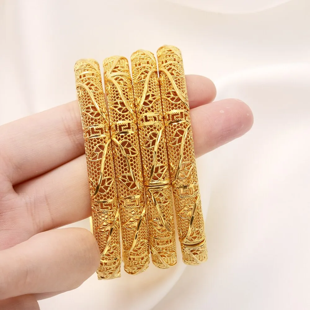 Elegant 60mm Openable Gold Color Bracelet Bangle Vintage Jewelry For Dubai Africa Arab Women Jewelry Party Gift