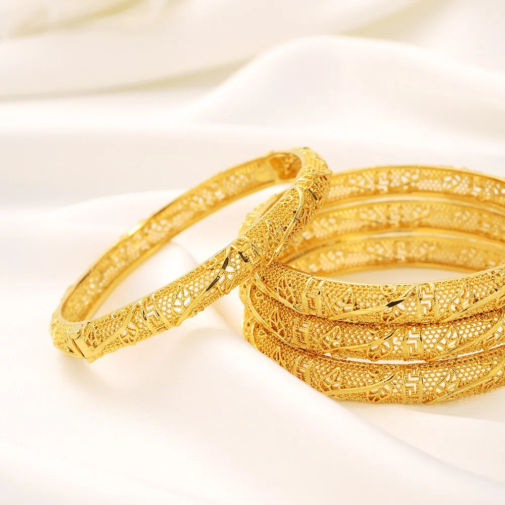 Elegant 60mm Openable Gold Color Bracelet Bangle Vintage Jewelry For Dubai Africa Arab Women Jewelry Party Gift