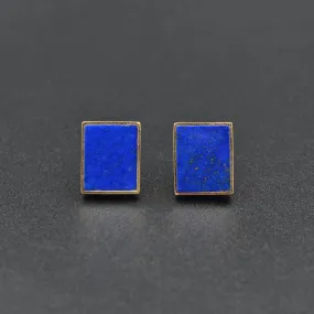 Lapis Lazuli and Gold Post Earrings