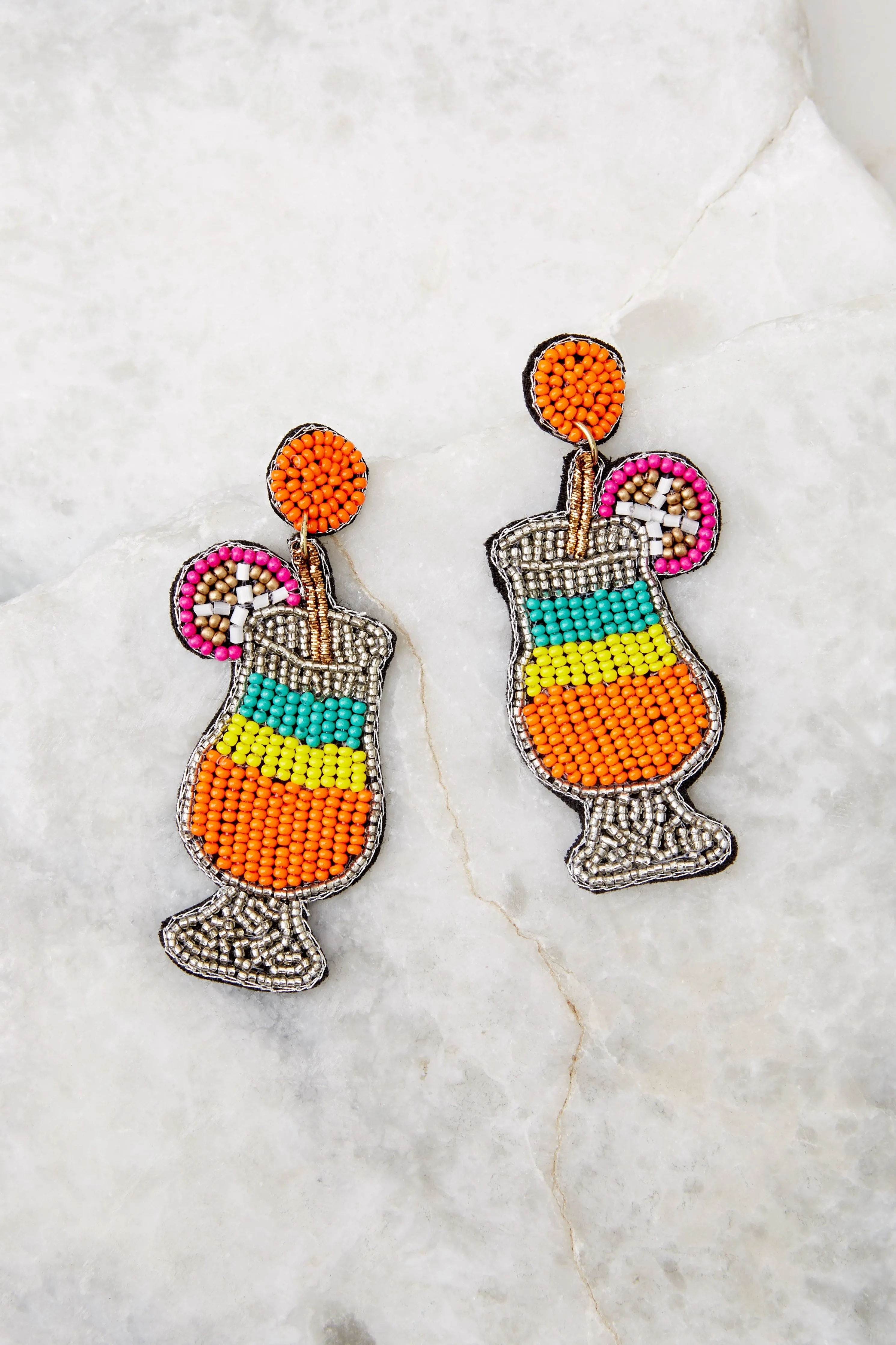Something Sweet Orange Multi Beaded Earrings