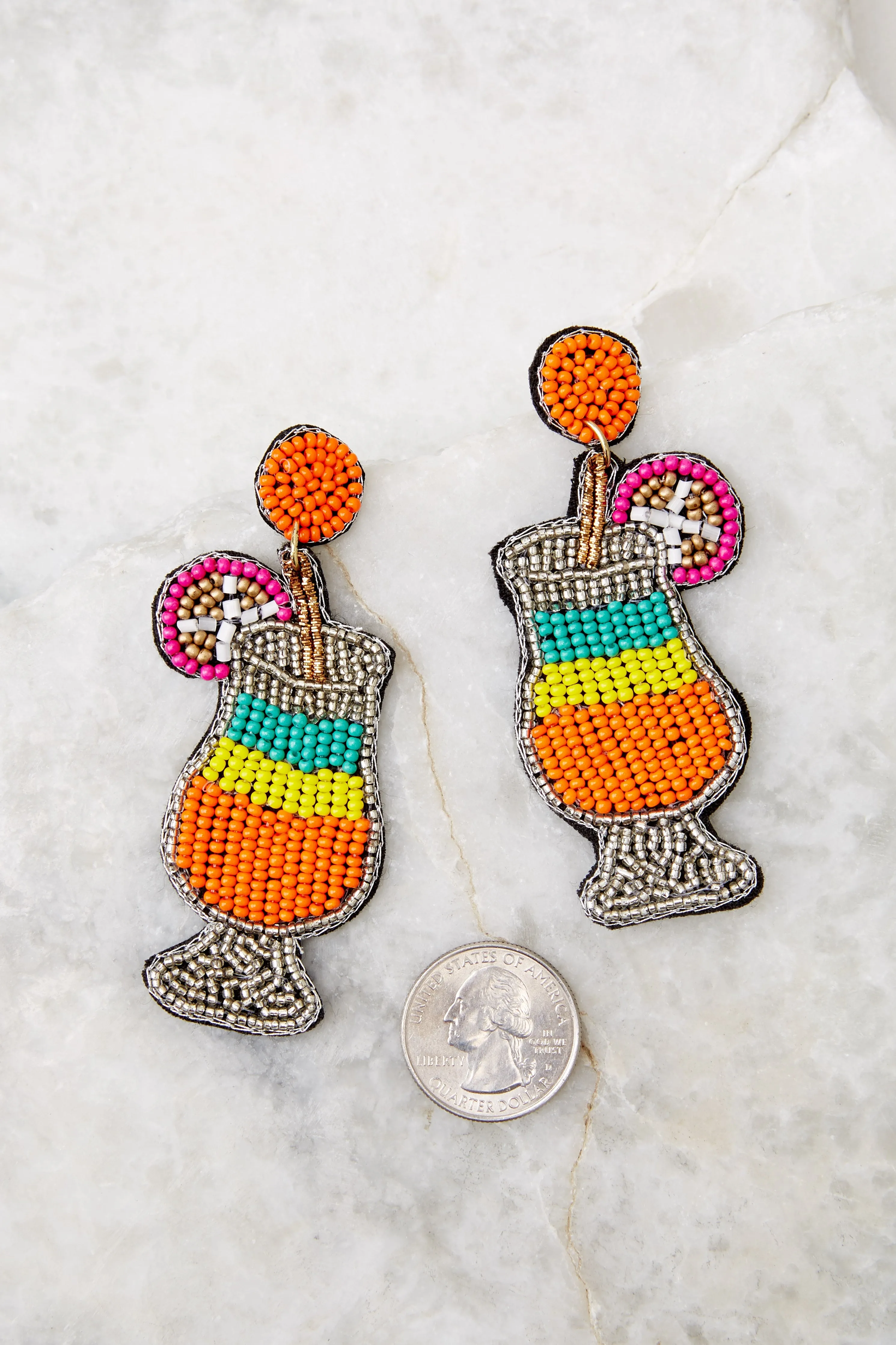 Something Sweet Orange Multi Beaded Earrings